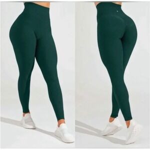 Buffbunny Material Girl‎ Ribbed Legging High Rise Compression Size Small Green